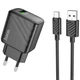 Зарядний пристрій із швидкою зарядкою із кабелем Type-C HOCO CS21A |1USB, 18W/3A, QC| Чорний - зображення 1