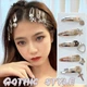 Заколки клик-клак c цветком 2 шт хлопушка корейский стиль y2k kpop аниме готика серебристые clip - изображение 2