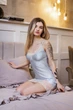 Нічна сорочка жіноча з мікрофібри та мережива Felisiya Lingerie Блакитний 143-051S - зображення 2