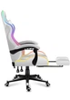 Геймерское Кресло с RGB Подсветкой Компьютерное Игровое Huzaro Force 4.7 RGB White с Подставкой для Ног Белое до 140 кг Польша - изображение 5