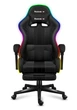 Геймерское Кресло с RGB Подсветкой Тканевое Компьютерное Игровое Huzaro Force 4.7 RGB Black&nbsp;с Подставкой для Ног Черное до 140 кг Польша - изображение 5