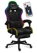 Геймерское Кресло с RGB Подсветкой Тканевое Компьютерное Игровое Huzaro Force 4.7 RGB Black&nbsp;с Подставкой для Ног Черное до 140 кг Польша - изображение 8