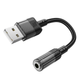 Внешняя звуковая карта HOCO Spirit transparent external Sound Card USB to 3.5mm (0.15M, USB, DAC). Black - изображение 1