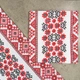 Рушник вафельний з принтом вишивки та червоними квітами GM Textile 35х61см 180г/м2 (Біло-червоний) - зображення 4