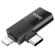 Перехідник адаптер Hoco UA17 OTG 2в1 Type-C і Lightning на USB для передавання даних телефона планшета флешки - зображення 4