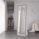 Зеркало напольное 186х66 Белое с патиной серебра Black Mirror 8731А-64S в полный рост в спальню прихожую коридор гардероб - изображение 1