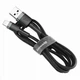 Кабель 3 м. USB для Type-C gray/black, Cafule 2A Baseus для зарядки и передачи данных (CATKLF-UG1) - изображение 3