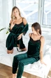 Пижама женская четверка халат майка шорты брюки Tina Collection L изумруд - изображение 6