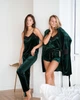 Пижама женская четверка халат майка шорты брюки Tina Collection M изумруд - изображение 6