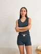 Женский трикотажный комплект шорты и майка Irma L темно серый - изображение 7