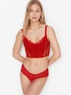 Корсет Victoria's Secret Unlined Lace-Up Corset Top 75DD Червоний - зображення 1