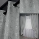 Комплект штор на люверсах VR-Textil Лен мрамор Pavliani № 1179ш 150х250 см 2 шт Серый (37-0030) - изображение 1