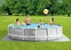 Круглый семейный каркасный бассейн Intex 26724 457x107 см на стойках из ПВХ для дачи серый (21-9-26724-0 new) - изображение 2