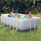 Прямоугольный семейный каркасный бассейн Intex 26784 300x175x80 см Prism Frame Pool на хомутах из ПВХ серый (21-9-26784-0) - изображение 3