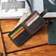 Кожаный коричневый кошелек Liberty из винтажной натуральной телячьей кожи Crazy Horse ручной работы с фиксацией на кнопке - изображение 6