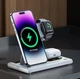Бездротовий зарядний пристрій VIKEFON док-станція 3 в 1 для смартфонів, AirPods і Apple Watch, білий (78368984) - зображення 4