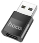 Перехідник адаптер Hoco UA17 USB Male to Type-C female (чорний) - зображення 1