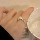 Кольцо стильное женское геометрия MM0055 серебристый - изображение 1