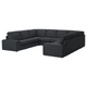 П-подібний диван IKEA KIVIK КІВІК, 6-місний, Антрацит трезунд, 594.943.92 - зображення 1