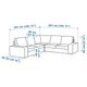 Кутовий диван IKEA KIVIK КІВІК, 4-місний, Келінге сіро-бірюзовий, 994.430.13 - изображение 15