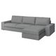 4-місний диван із кушеткою IKEA KIVIK КІВІК, Tibbleby бежевий, сірий, 994.405.85 - изображение 1