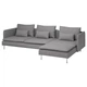 4-місний диван із кушеткою IKEA SÖDERHAMN, Сірий тонер, 595.022.93 - изображение 1