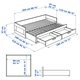 Каркас кушетки із 2 шухлядами IKEA BRIMNES БРІМНЕС, білий, 80х200 см, 002.287.05 - изображение 12