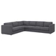 Кутовий диван IKEA VIMLE ВІМЛЕ, 5-місний, ГУННАРЕД класичний сірий, 593.995.78 - изображение 2