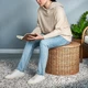 Пуф із зберіганням IKEA TOLKNING, ротанг ручної роботи, 905.126.66 - изображение 4