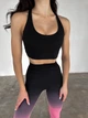 Спортивные женские леггинсы Ombre с Push Up для фитнеса и йоги Бесшовные Двухцветные XS-S Черно-розовые (XV01XS-S) - изображение 7