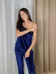 Пижама женская четверка халат майка шорты брюки Tina Collection S темно-синий - изображение 9