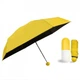 Легкий карманный зонт от дождя и солнца с футляром Capsule Umbrella желтый (310387) - изображение 1