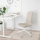 Конференц-стілець IKEA ЛОНГФЬЄЛЬЛЬ, Гуннаред бежевий, білий, 092.524.80 - зображення 9