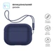 Силиконовый чехол для наушников Apple AirPods Pro 2 2022, Silicone Case with straps, синий, защитный кейс с ремешком, ультратонкий и легкий, полная защита, с подвеской, мягкий силикон, ArmorStandart (ARM68609) - изображение 2