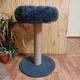Когтеточка стойка с уютной лежанкой пончиком для котиков кошки 65х50х48см темно серая - изображение 2