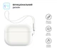 Силіконовий чохол для навушників Apple AirPods Pro 2 2022, Silicone Case with straps, білий, захисний чохол з ремінцем, ультратонкий і легкий, повний захист, з підвіскою, м"який силікон, ArmorStandart (ARM68618) - зображення 2