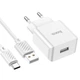 Адаптер сетевой HOCO Type-C cableleisure single port charger C106A |1USB, 10.5W/2.1A| белый - изображение 2