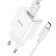 Адаптер сетевой HOCO Type-C cableleisure single port charger C106A |1USB, 10.5W/2.1A| белый - изображение 4