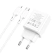 Адаптер сетевой BOROFONE Type-C to Lightning Cable Resource charger BA69A |1USB/1Type-C, 20W/3A, PD/QC| белый - изображение 2