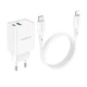 Адаптер сетевой BOROFONE Type-C to Lightning Cable Resource charger BA69A |1USB/1Type-C, 20W/3A, PD/QC| белый - изображение 4
