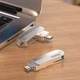 Флешка HOCO Wise USB3. 0 Type-C OTG USB flash drive UD10 64GB серебристая - изображение 3