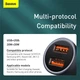 Адаптер автомобільний BASEUS Golden Contactor Pro Dual Quick Charger Car Charger |2USB, 5A/40W, QC| (CCJD-A0G) Grey - зображення 6
