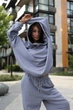 Худи OVERSIZE OVPI серый с фиолетовым подтоном one size - изображение 4