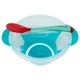 Тарелка на присоске прозрачная MGZ-0100(Turquoise) с термоложкой и крышкой - изображение 1