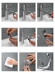 Душова система з насадкою на кран в умивальник з турмаліном Modified Faucet With External Shower (срібляста, білий шланг) - зображення 15