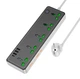 Мережевий фільтр подовжувач HOCO AC-13A 5 розеток + 3 USB + USB-C 17W, 220В, кабель 1,5м, Black-White - зображення 1