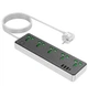 Мережевий фільтр подовжувач HOCO AC-13A 5 розеток + 3 USB + USB-C 17W, 220В, кабель 1,5м, Black-White - зображення 2