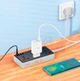 Сетевой фильтр удлинитель HOCO AC7-A 3 розетки + 3 USB+USB-C, 17W, 220В, кабель 1,5м, Black-White - изображение 4