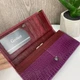 Женский кожаный кошелек крокодил Gesilang натуральная кожа с крокодилом фиолетовый (119Ф) - изображение 9