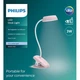 Настільна лампа Philips LED Reading Desk lamp Donutclip 3W, 4000K, 1200mAh (Lithium battery), рожевий (929003179627) - зображення 3